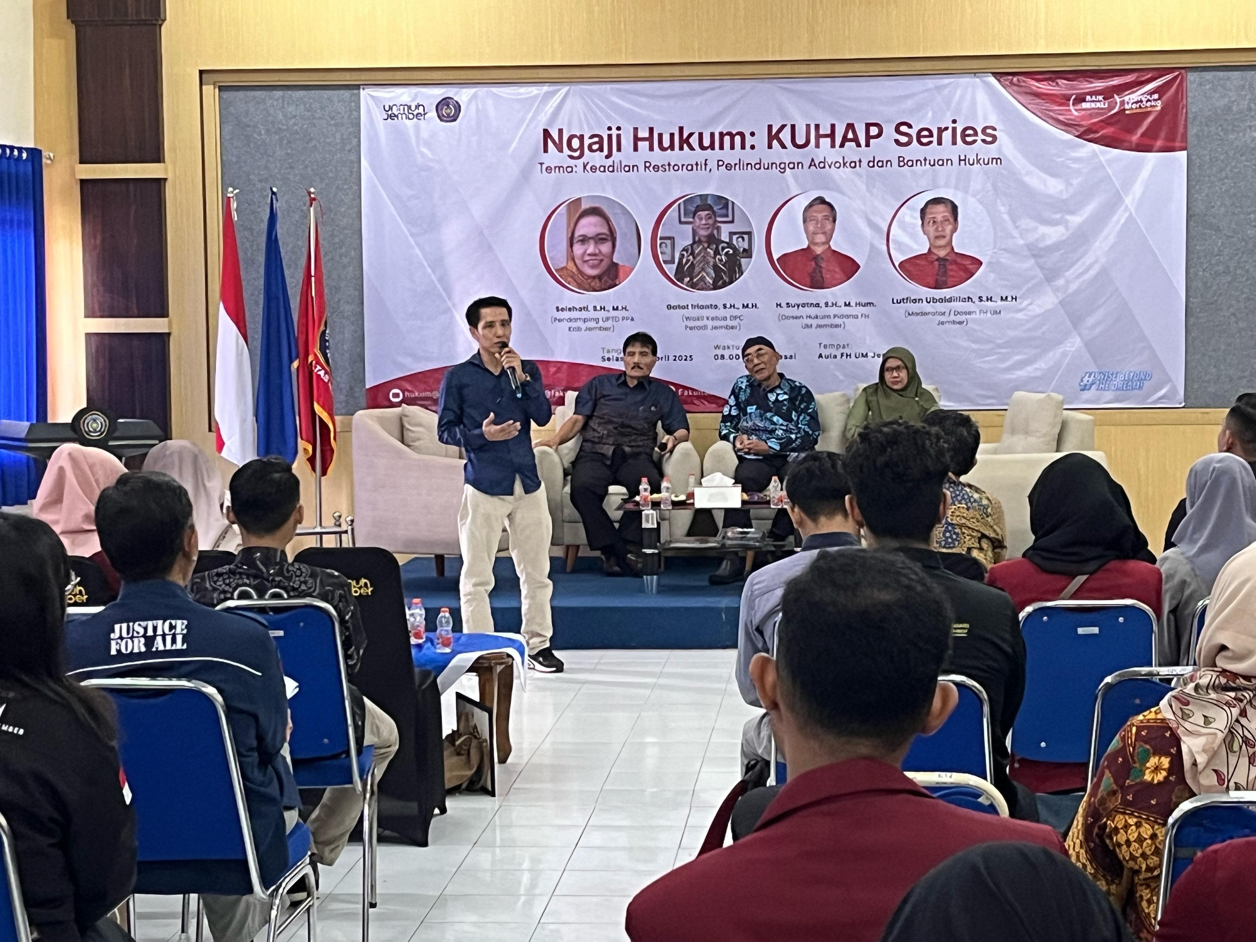 NGAJI HUKUM R-KUHAP,  PAKAR SOROTI BEDA PEMAKNAAN RESTORATIVE JUSTICE ANTAR PENEGAK HUKUM